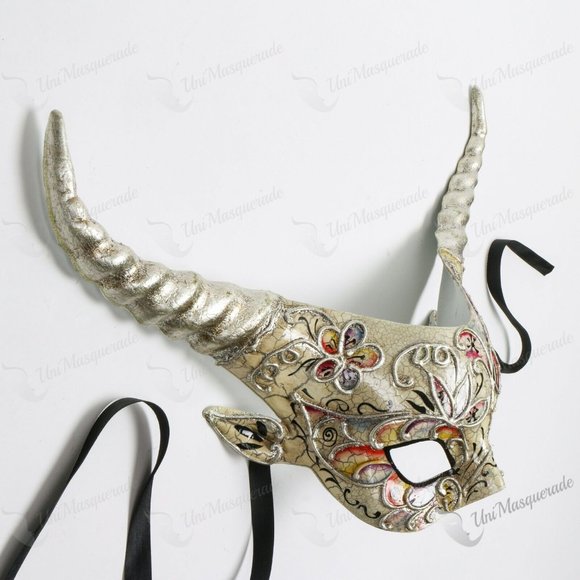 SilverDevil Horn Sexy Venetian Ancient Style Mask - Picture 3 of 5